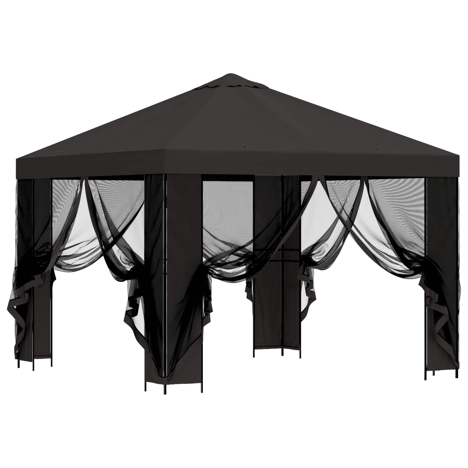 Gazebo da giardino con pareti laterali 3 x 3 m Antracite | homemem39