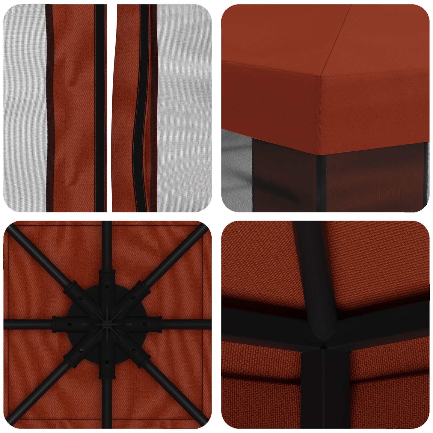 Gazebo da giardino con pareti laterali 3 x 3 m Terracotta | homemem39