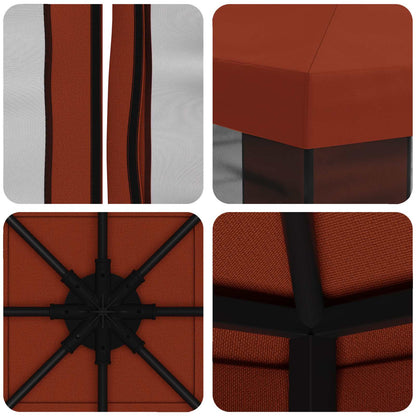 Gazebo da giardino con pareti laterali 3 x 3 m Terracotta | homemem39