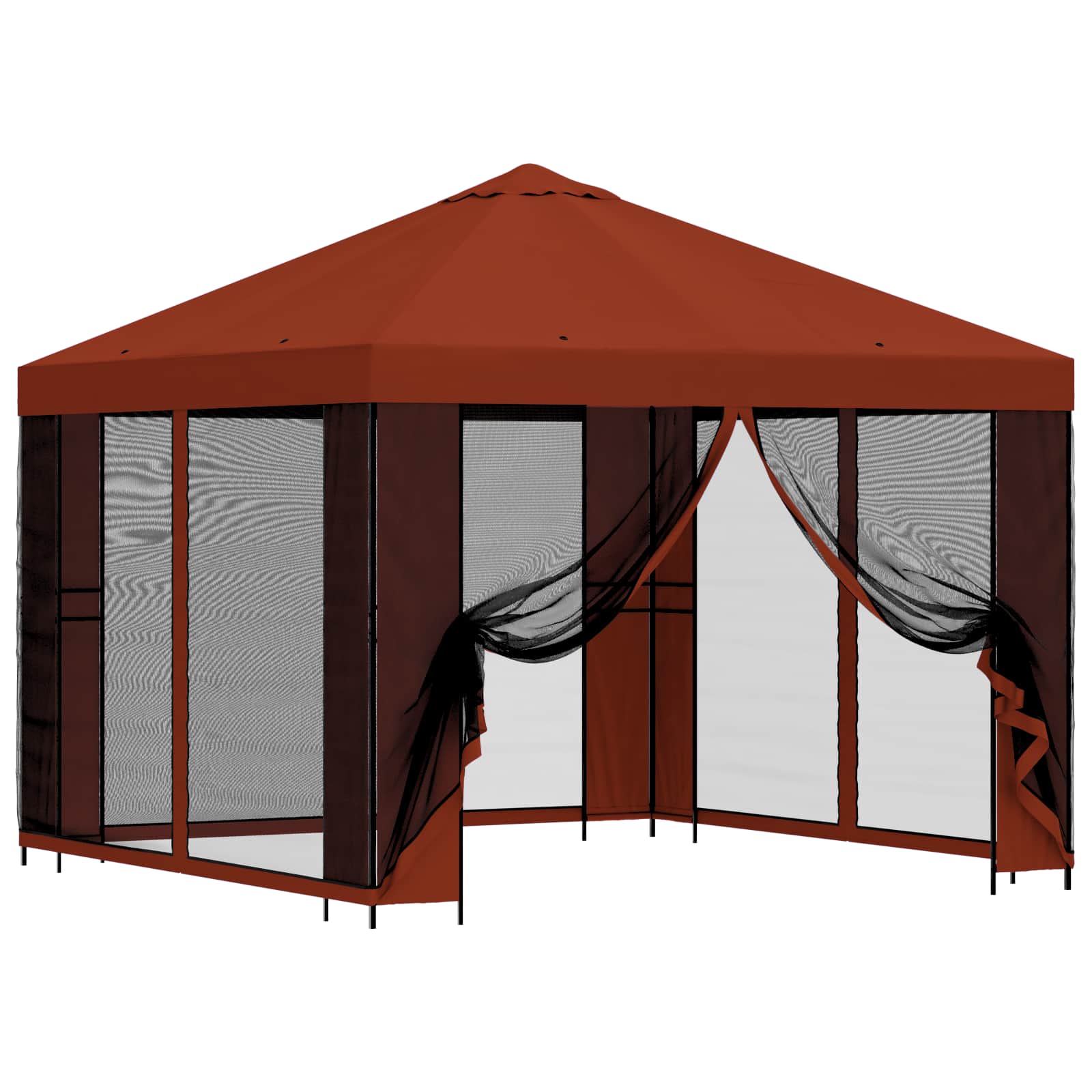 Gazebo da giardino con pareti laterali 3 x 3 m Terracotta | homemem39