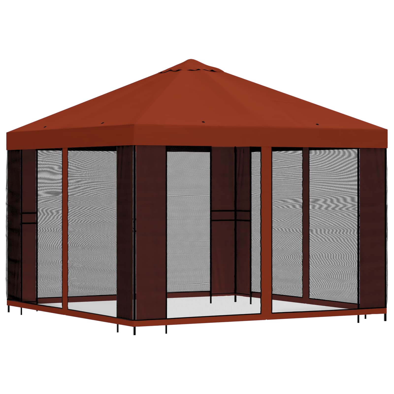 Gazebo da giardino con pareti laterali 3 x 3 m Terracotta | homemem39