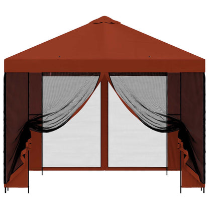 Gazebo da giardino con pareti laterali 3 x 3 m Terracotta | homemem39