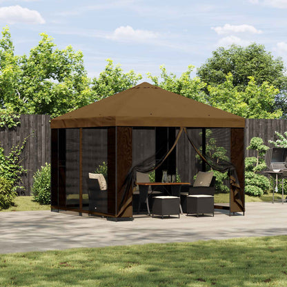 Gazebo da giardino con pareti laterali 3 x 3 m Tortora | homemem39