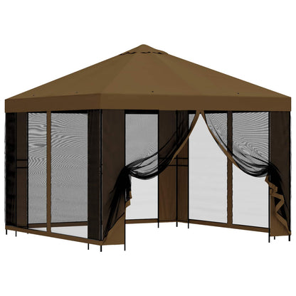 Gazebo da giardino con pareti laterali 3 x 3 m Tortora | homemem39