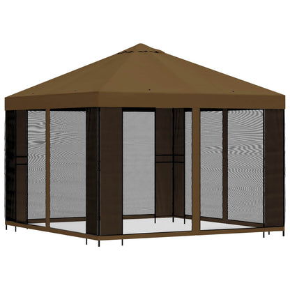Gazebo da giardino con pareti laterali 3 x 3 m Tortora | homemem39