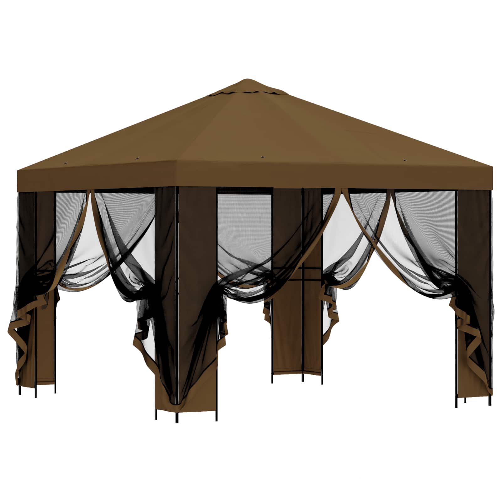 Gazebo da giardino con pareti laterali 3 x 3 m Tortora | homemem39