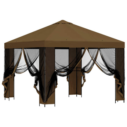 Gazebo da giardino con pareti laterali 3 x 3 m Tortora | homemem39