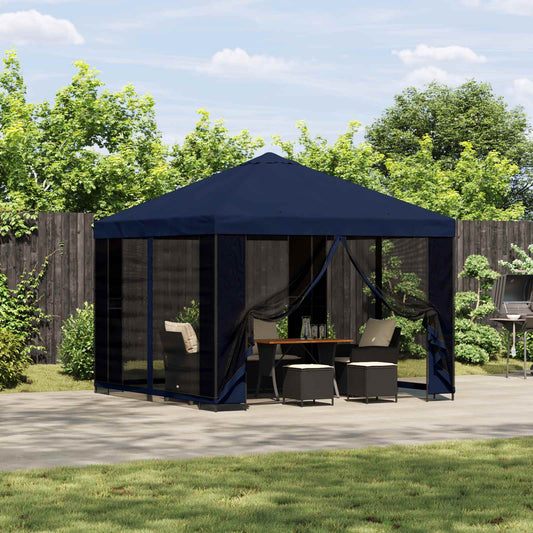 Gazebo da giardino con pareti laterali 3 x 3 m Blu | homemem39