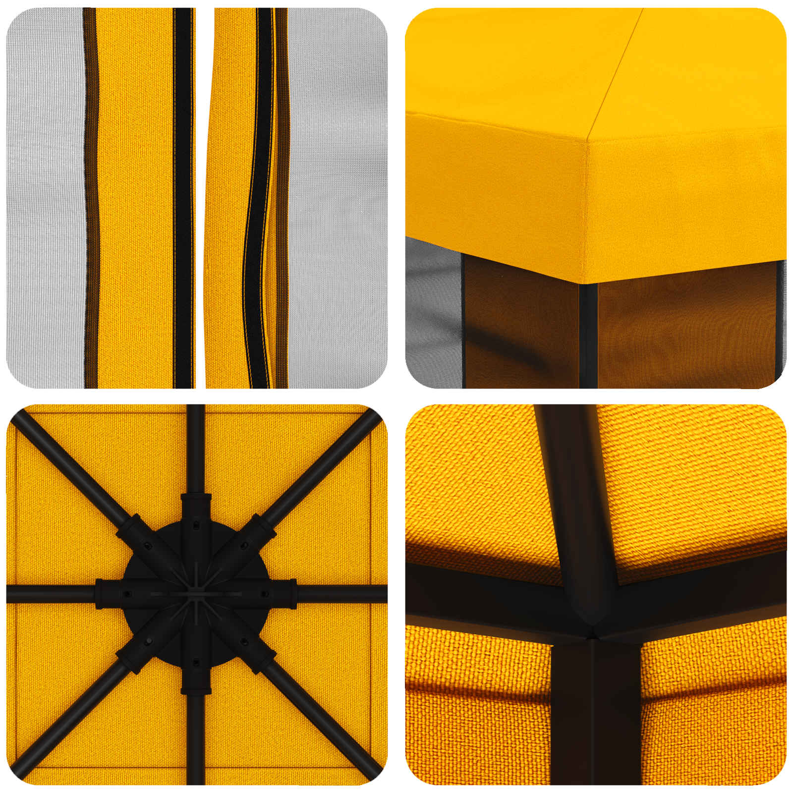 Gazebo da giardino con pareti laterali 3 x 3 m Giallo | homemem39