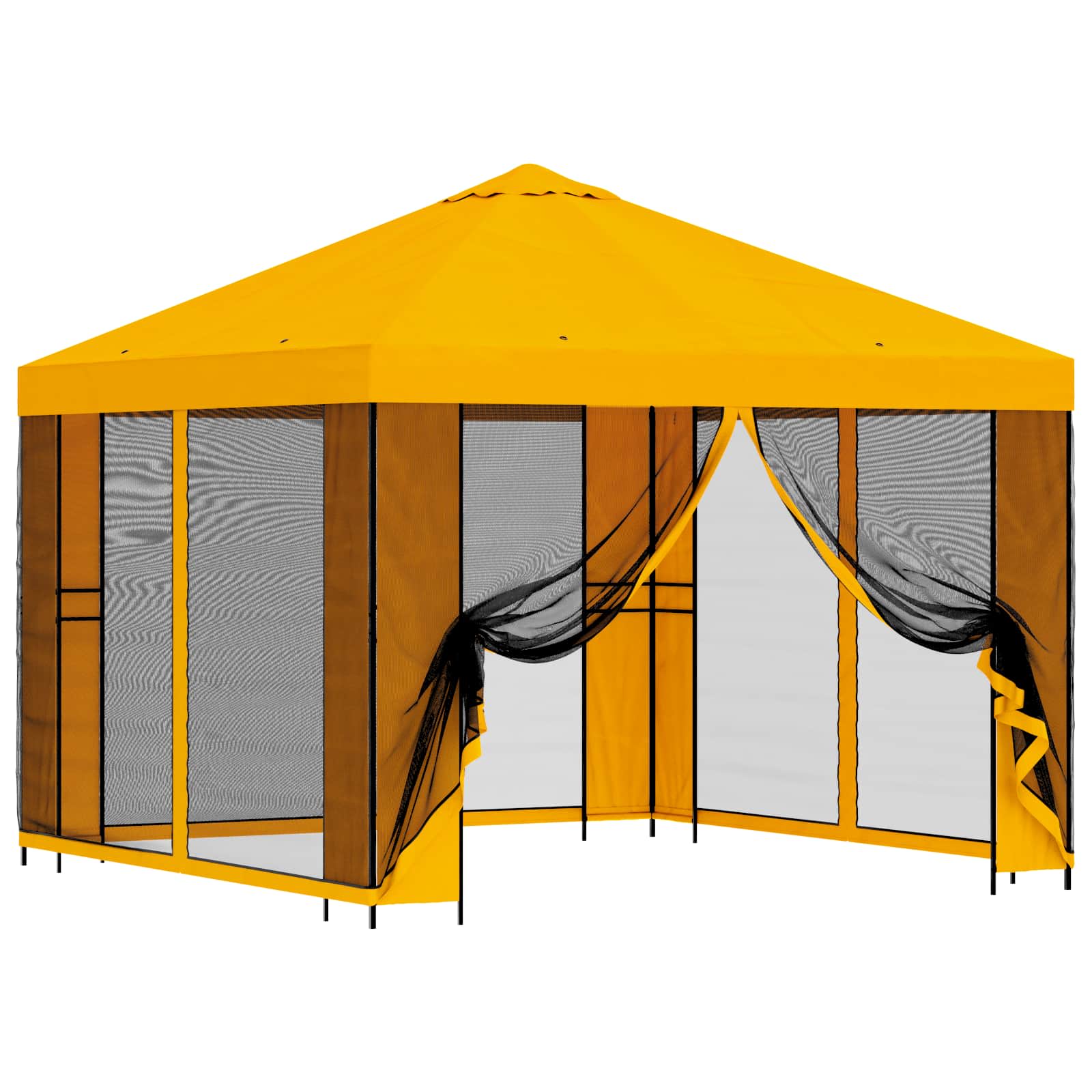 Gazebo da giardino con pareti laterali 3 x 3 m Giallo | homemem39