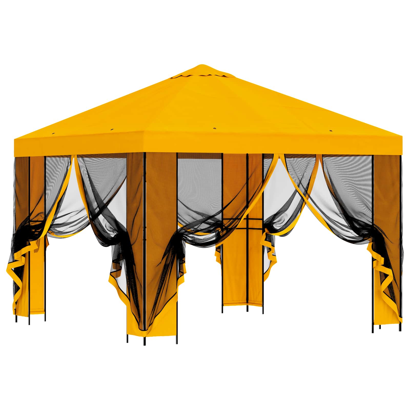 Gazebo da giardino con pareti laterali 3 x 3 m Giallo | homemem39