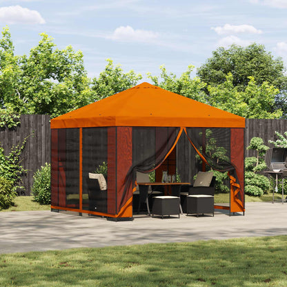 Gazebo da giardino con pareti laterali 3 x 3 m Arancione | homemem39