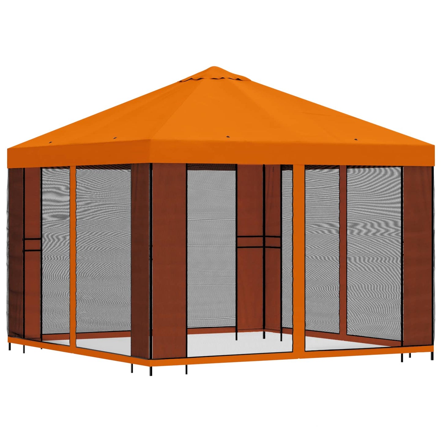 Gazebo da giardino con pareti laterali 3 x 3 m Arancione | homemem39