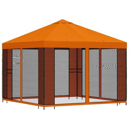 Gazebo da giardino con pareti laterali 3 x 3 m Arancione | homemem39