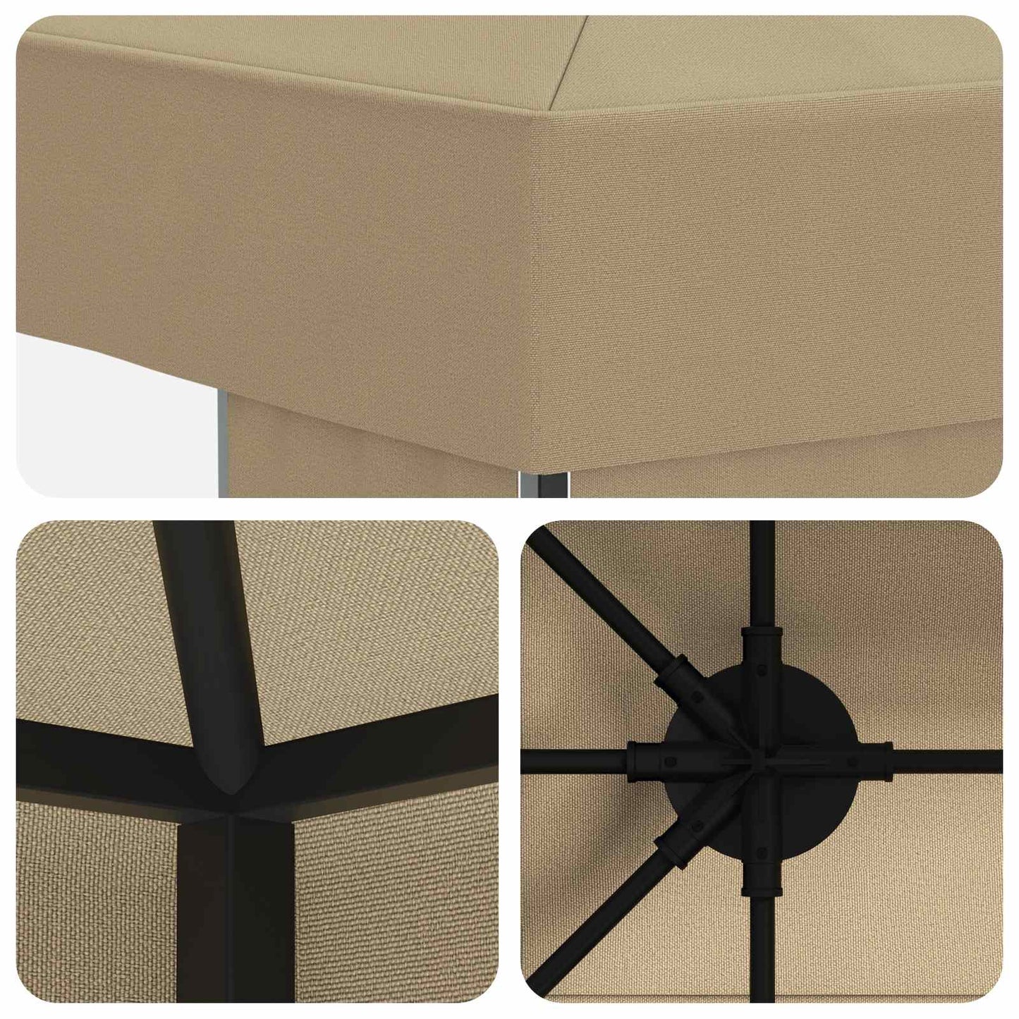 Gazebo 4 × 3 m Beige Poliestere e Acciaio 190 gsm | homemem39
