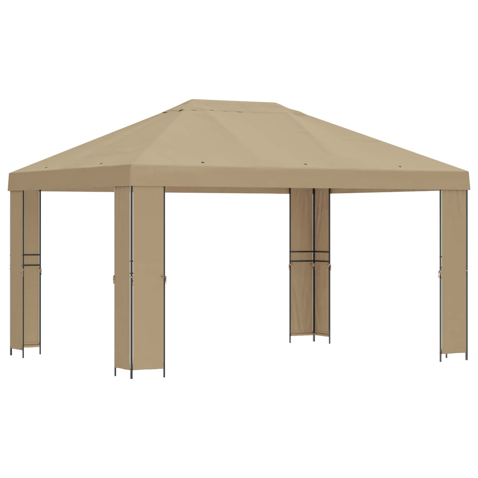 Gazebo 4 × 3 m Beige Poliestere e Acciaio 190 gsm | homemem39