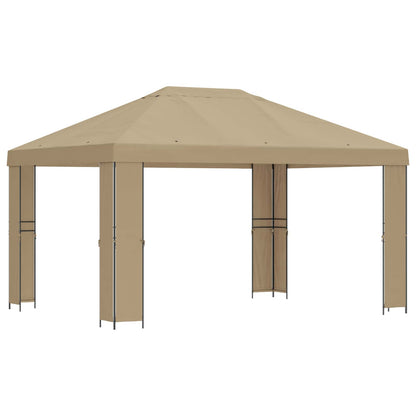 Gazebo 4 × 3 m Beige Poliestere e Acciaio 190 gsm | homemem39
