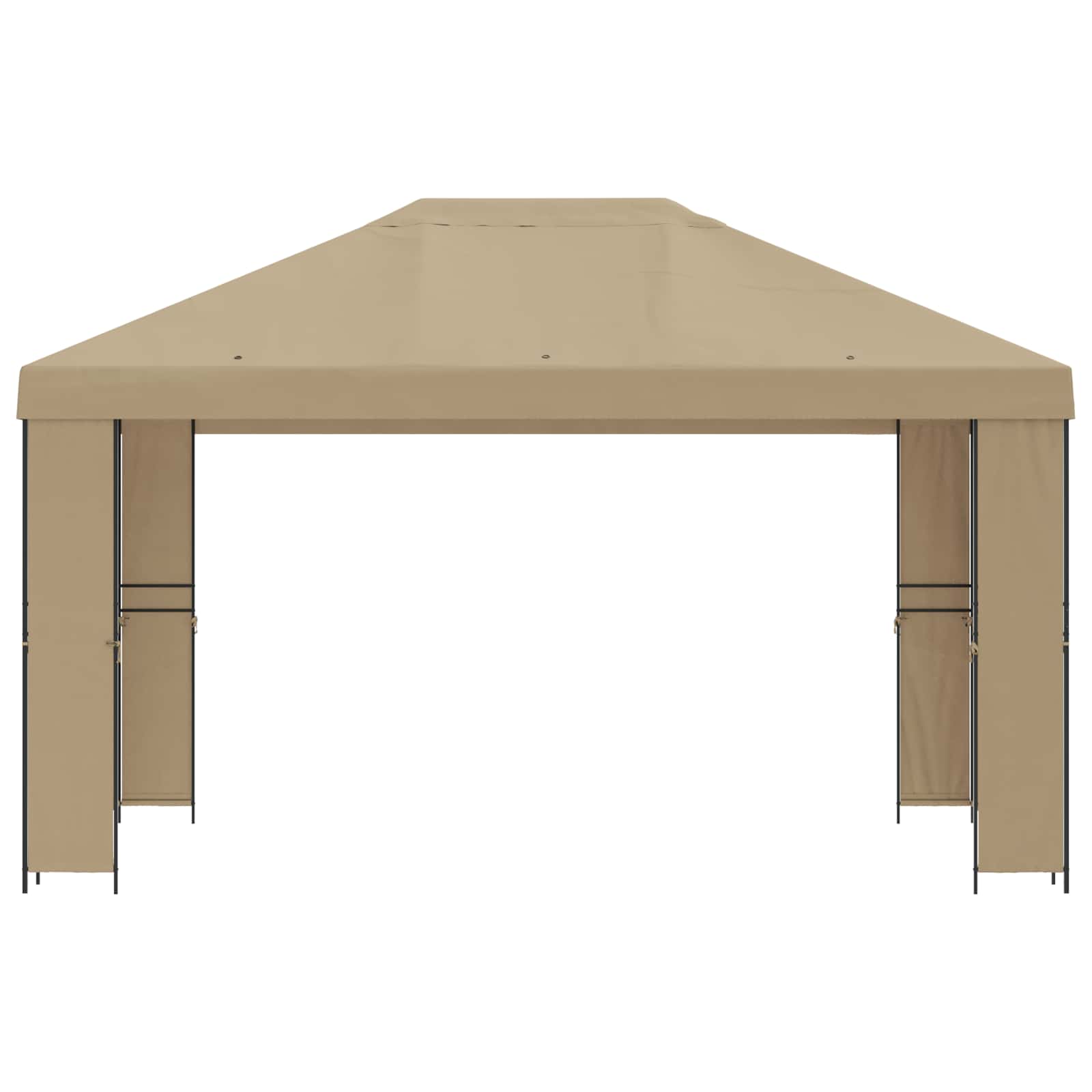 Gazebo 4 × 3 m Beige Poliestere e Acciaio 190 gsm | homemem39