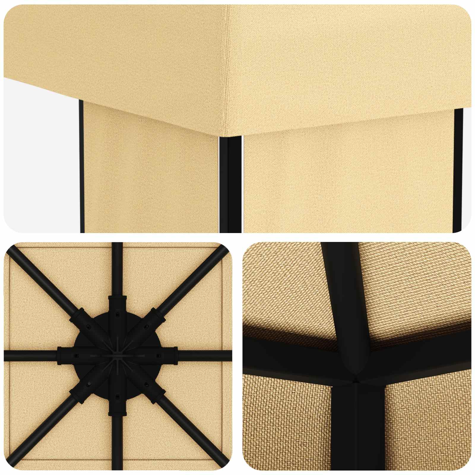 Gazebo 4 × 3 m Crema Poliestere e Acciaio 190 gsm | homemem39