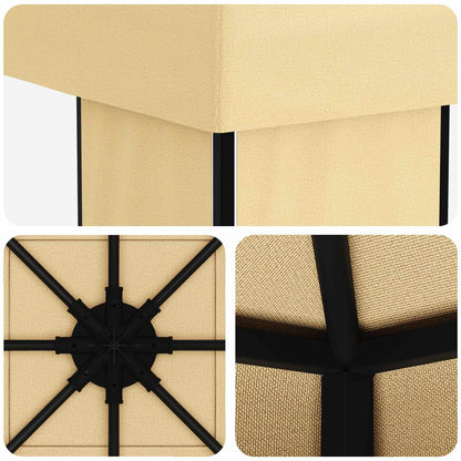 Gazebo 4 × 3 m Crema Poliestere e Acciaio 190 gsm | homemem39