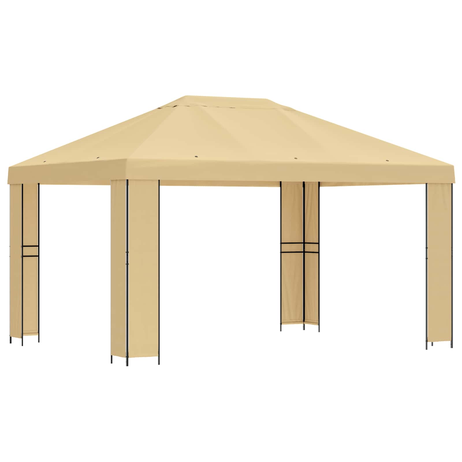 Gazebo 4 × 3 m Crema Poliestere e Acciaio 190 gsm | homemem39