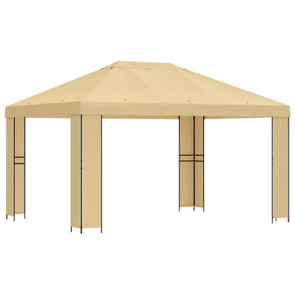 Gazebo 4 × 3 m Crema Poliestere e Acciaio 190 gsm | homemem39
