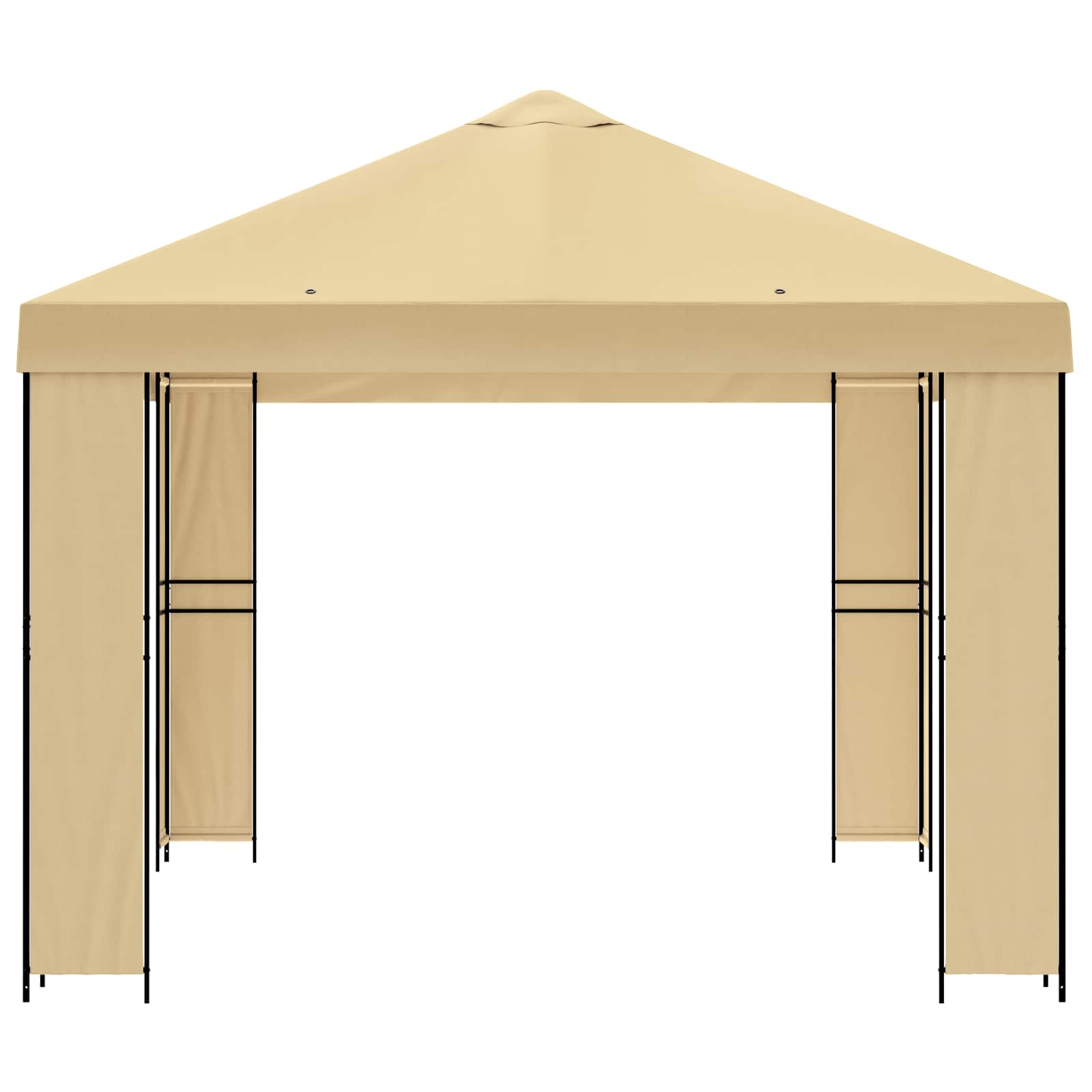 Gazebo 4 × 3 m Crema Poliestere e Acciaio 190 gsm | homemem39