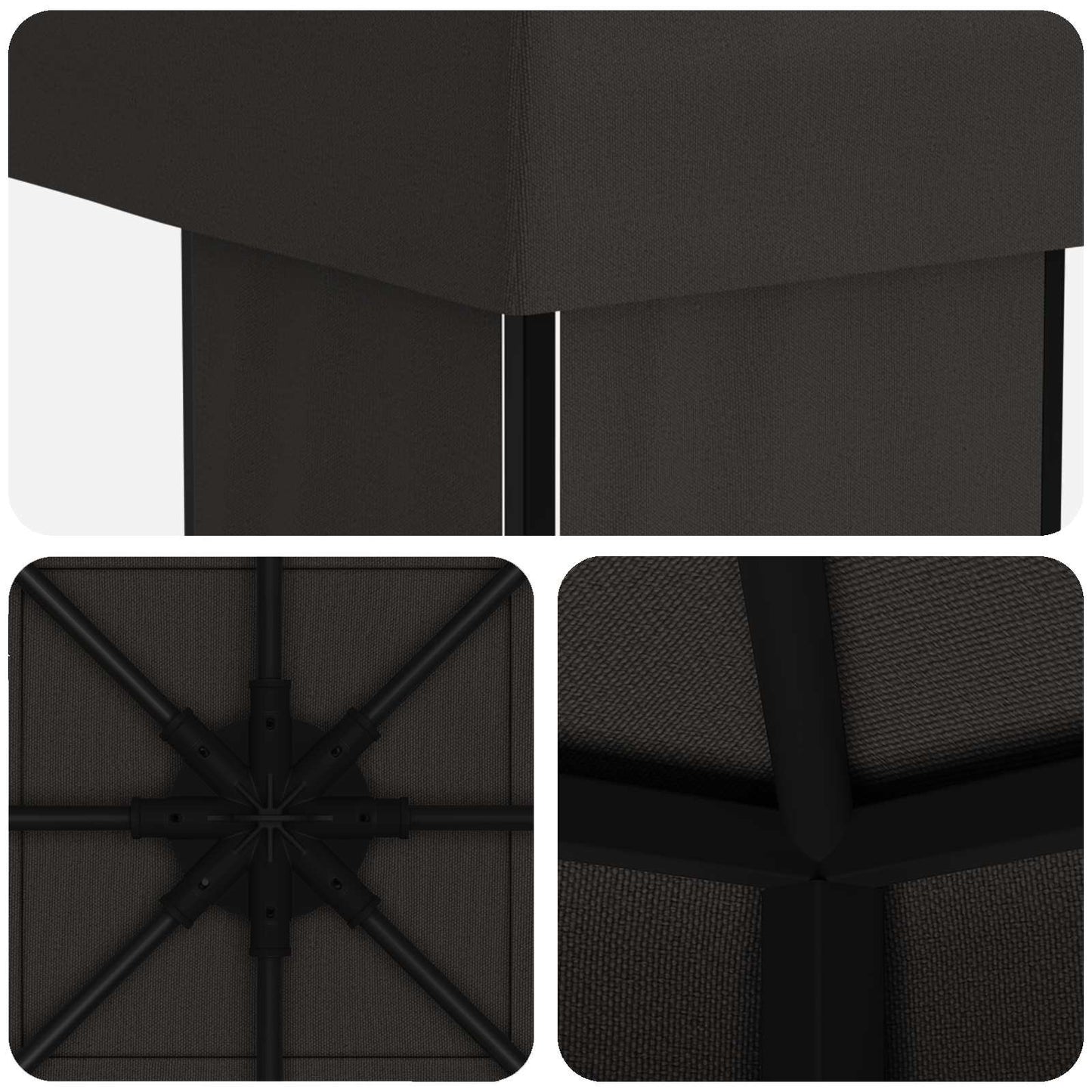 Gazebo 4 × 3 m Antracite Poliestere e Acciaio 190 gsm | homemem39