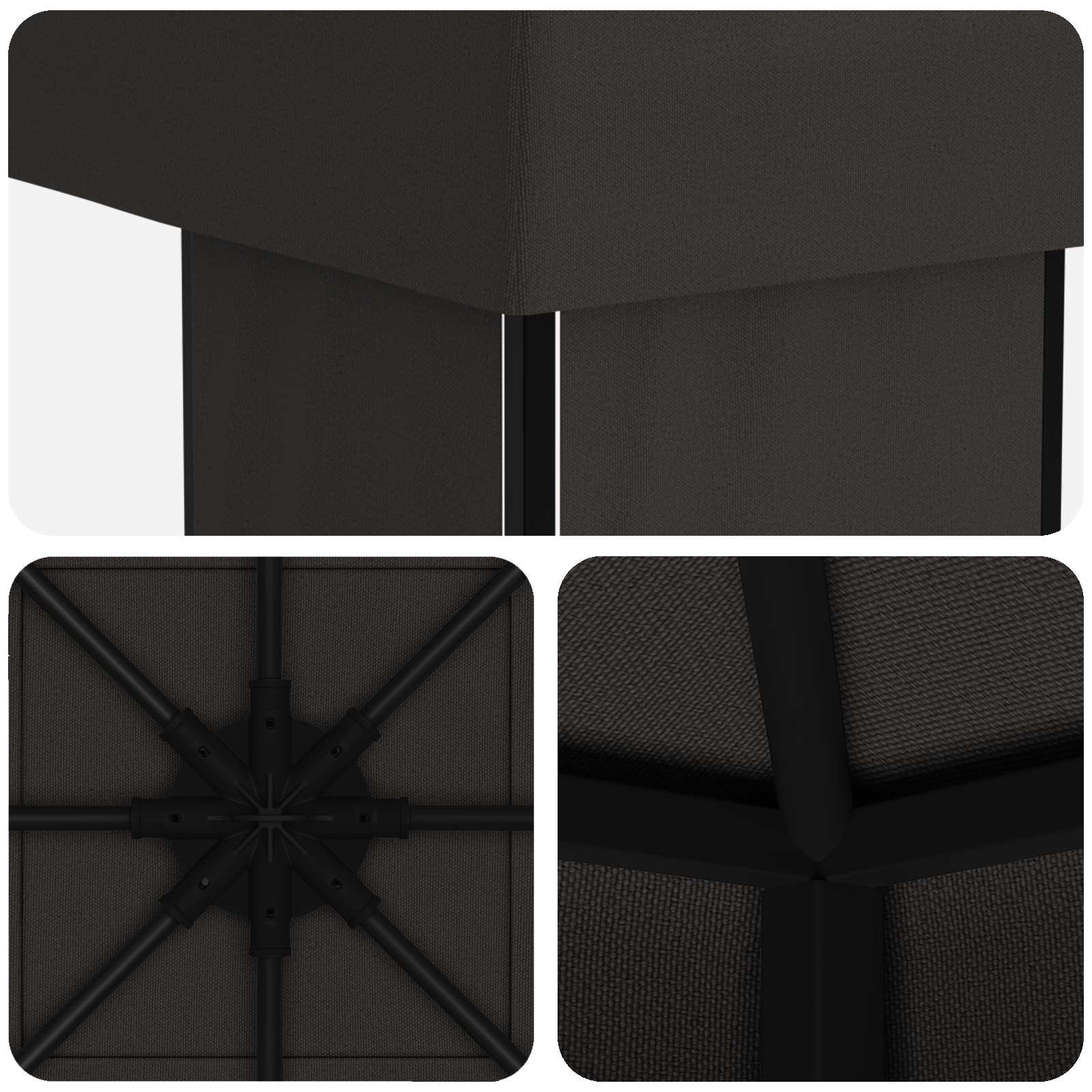 Gazebo 4 × 3 m Antracite Poliestere e Acciaio 190 gsm | homemem39