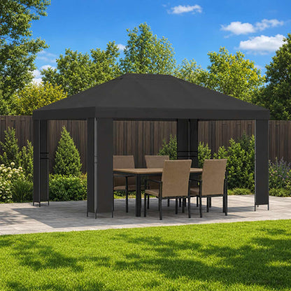 Gazebo 4 × 3 m Antracite Poliestere e Acciaio 190 gsm | homemem39