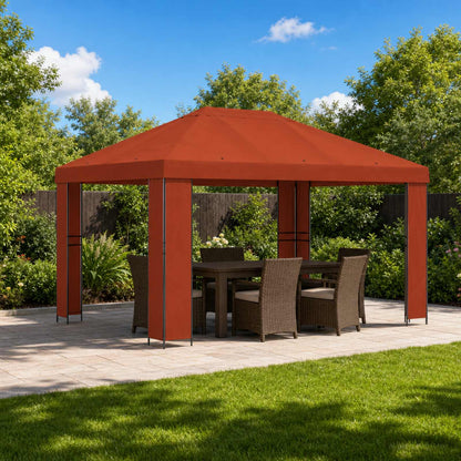 Gazebo 4 × 3 m Terracotta Poliestere e Acciaio 190 gsm | homemem39