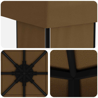 Gazebo 4 × 3 m Tortora Poliestere e Acciaio 190 gsm | homemem39