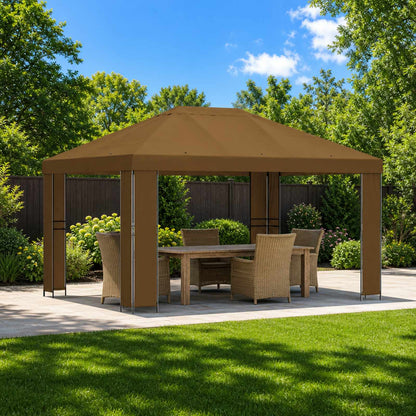 Gazebo 4 × 3 m Tortora Poliestere e Acciaio 190 gsm | homemem39