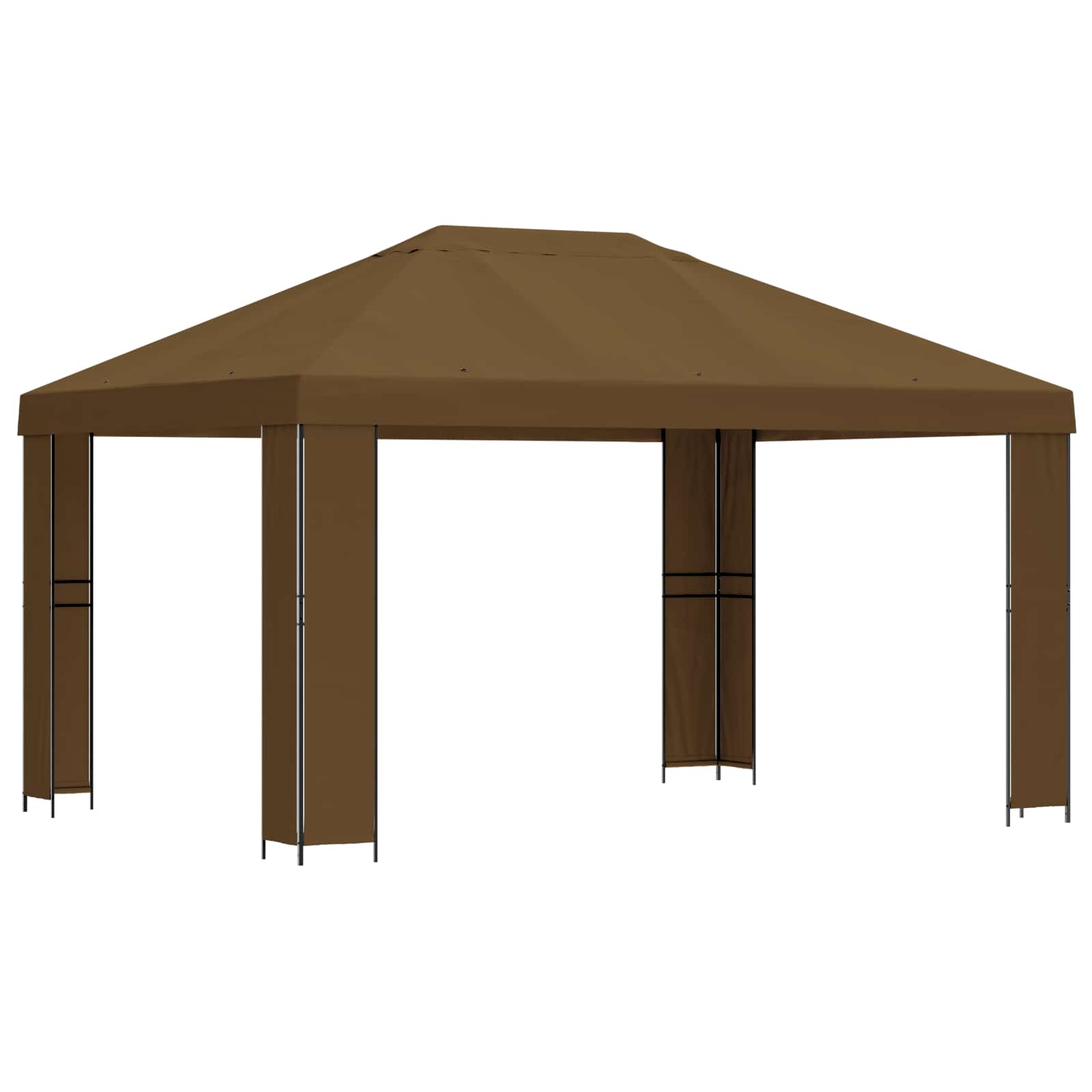 Gazebo 4 × 3 m Tortora Poliestere e Acciaio 190 gsm | homemem39
