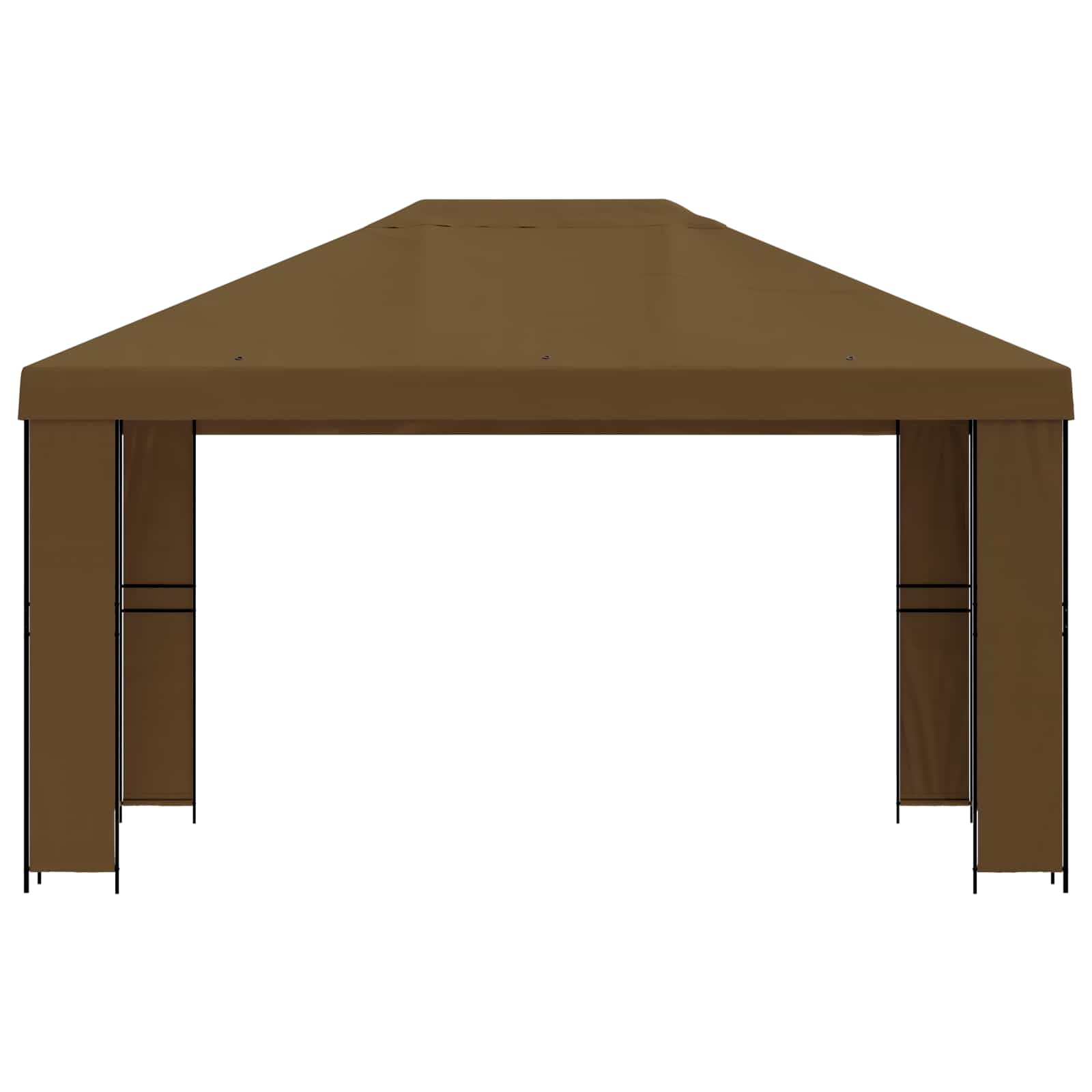 Gazebo 4 × 3 m Tortora Poliestere e Acciaio 190 gsm | homemem39