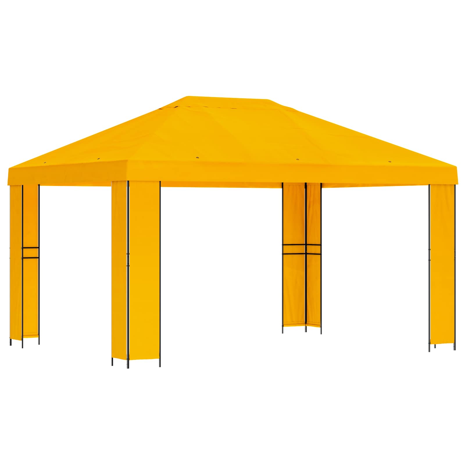 Gazebo 4 × 3 m Giallo Poliestere e Acciaio 190 gsm | homemem39
