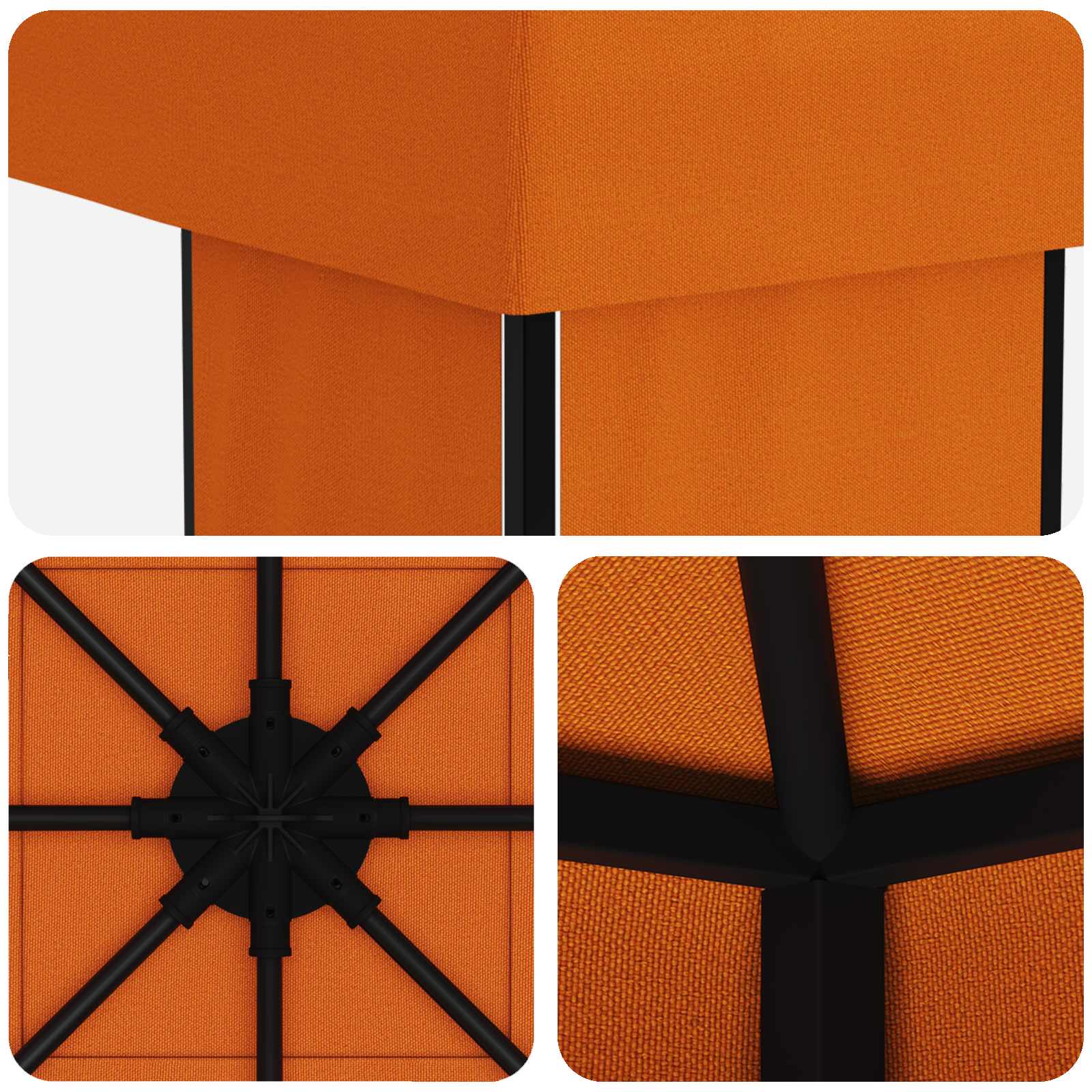 Gazebo 4 × 3 m Arancione Poliestere e Acciaio 190 gsm | homemem39