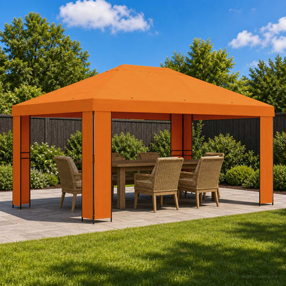 Gazebo 4 × 3 m Arancione Poliestere e Acciaio 190 gsm | homemem39