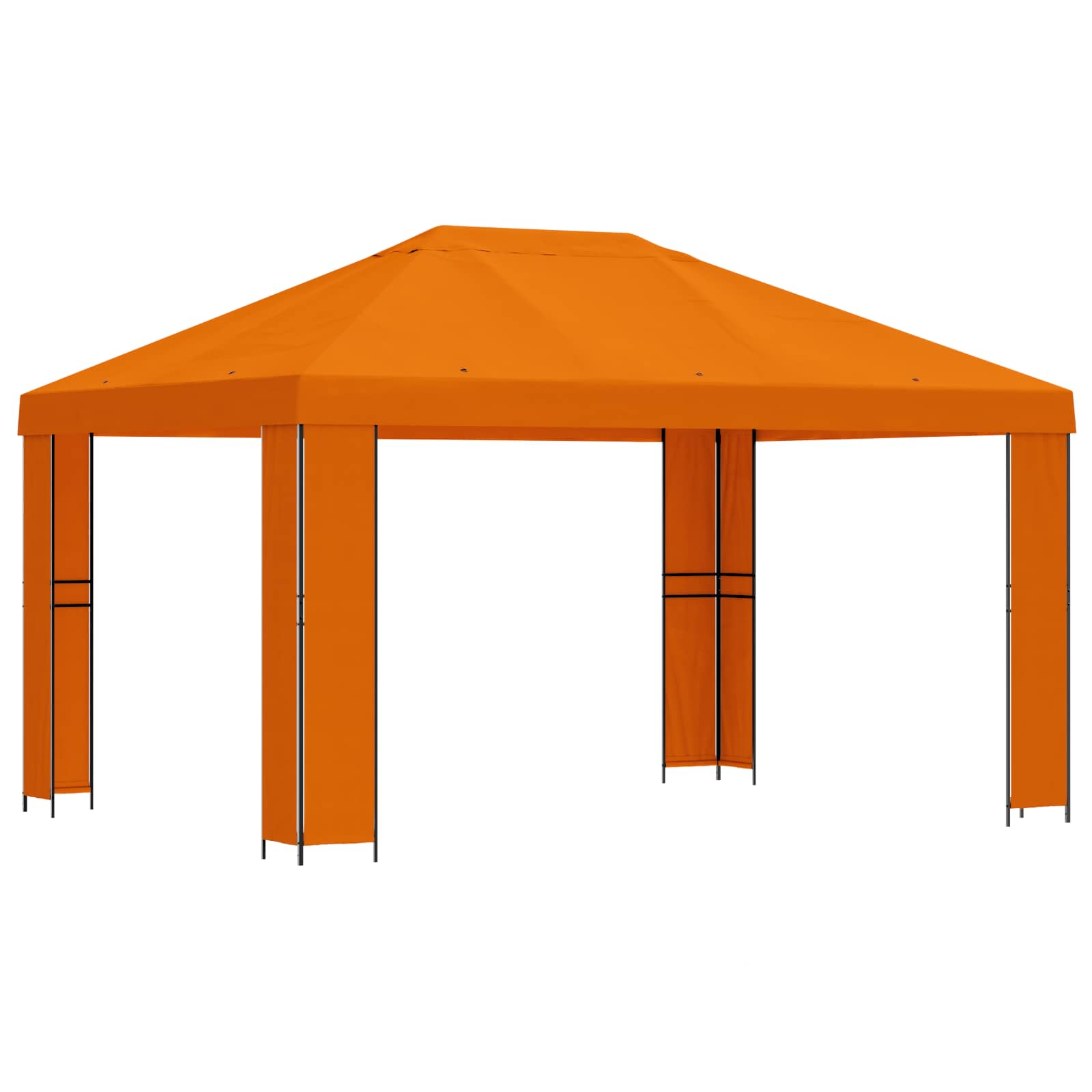Gazebo 4 × 3 m Arancione Poliestere e Acciaio 190 gsm | homemem39