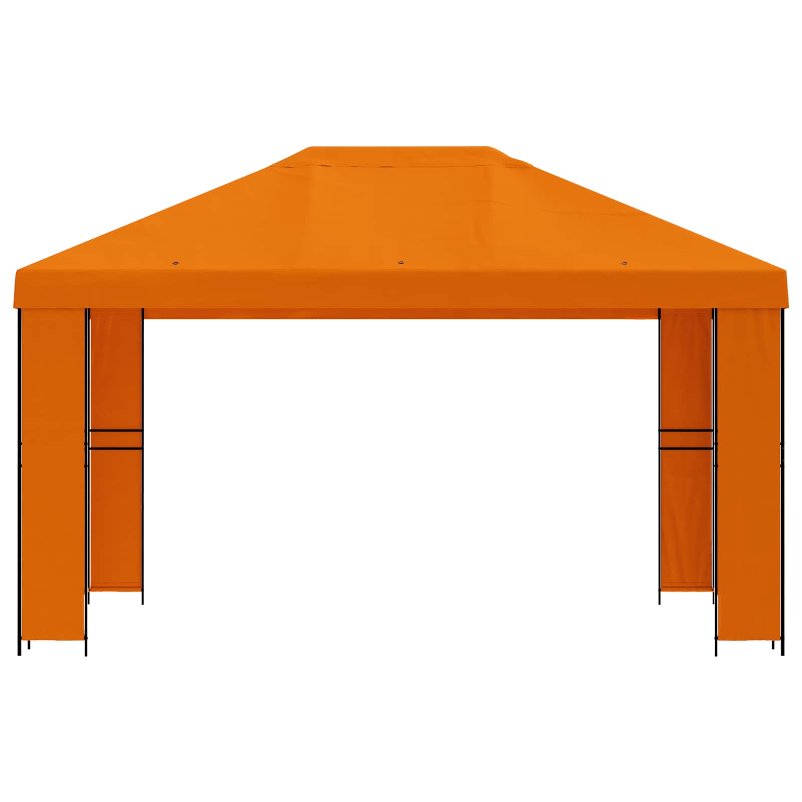 Gazebo 4 × 3 m Arancione Poliestere e Acciaio 190 gsm | homemem39