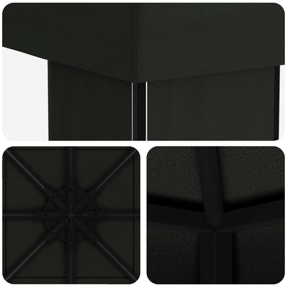 Gazebo 4 × 3 m Nero Poliestere e Acciaio 190 gsm | homemem39