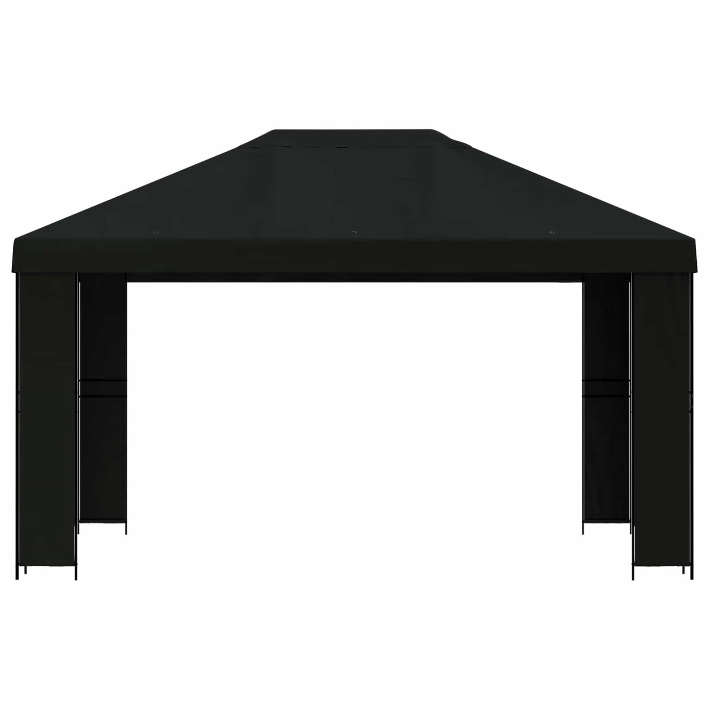 Gazebo 4 × 3 m Nero Poliestere e Acciaio 190 gsm | homemem39