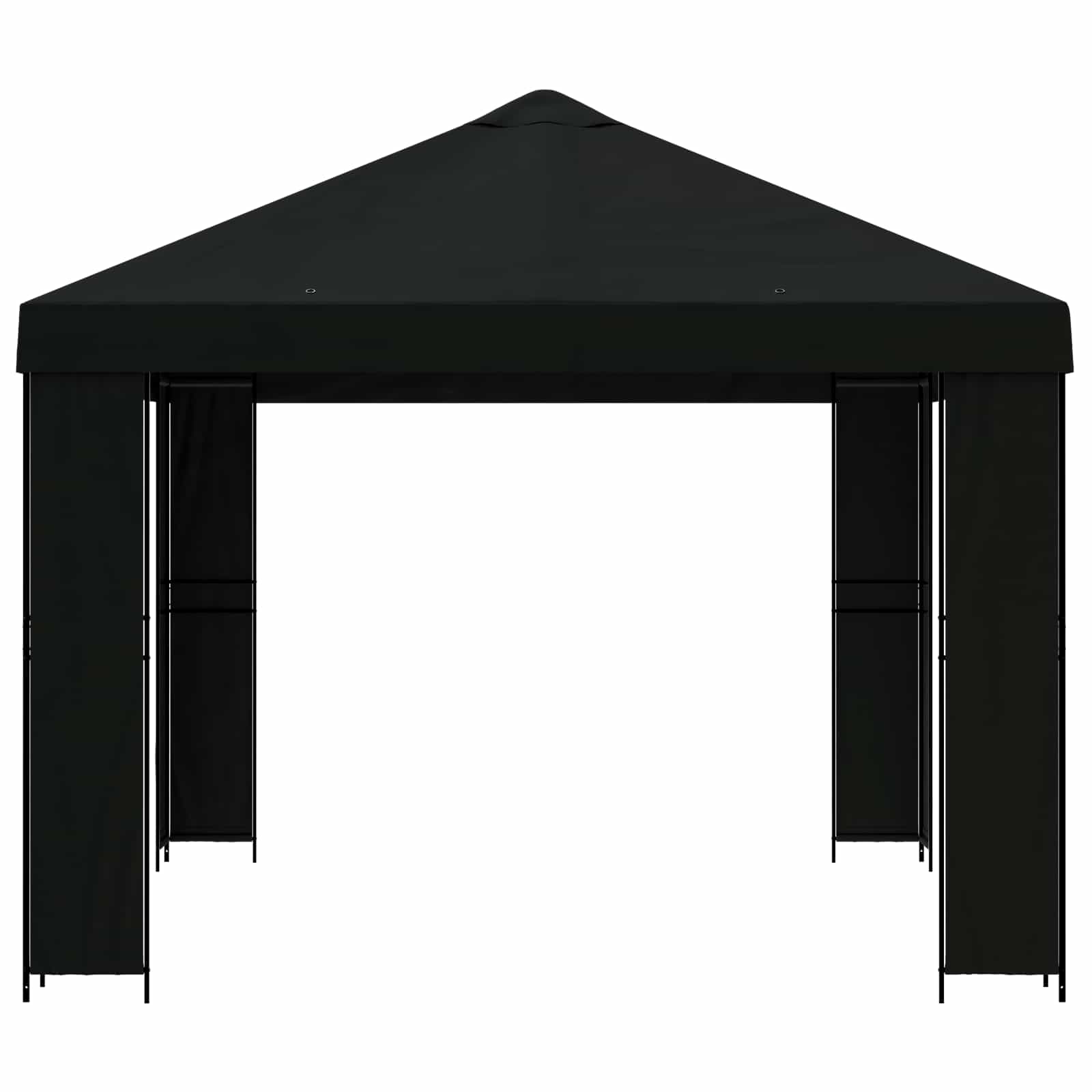 Gazebo 4 × 3 m Nero Poliestere e Acciaio 190 gsm | homemem39