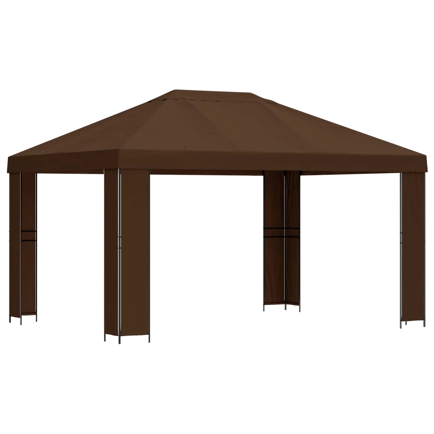 Gazebo 4 × 3 m Marrone Poliestere e Acciaio 190 gsm | homemem39