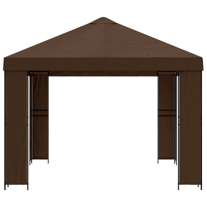 Gazebo 4 × 3 m Marrone Poliestere e Acciaio 190 gsm | homemem39