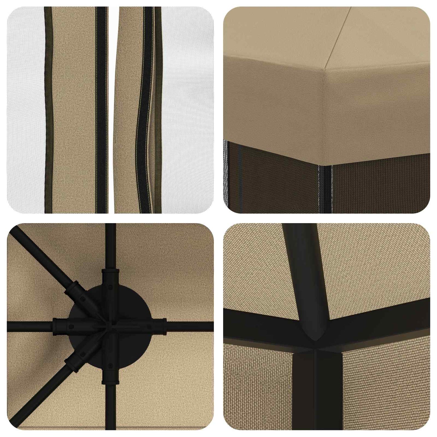 Gazebo da giardino con pareti laterali 4 × 3 m Beige | homemem39