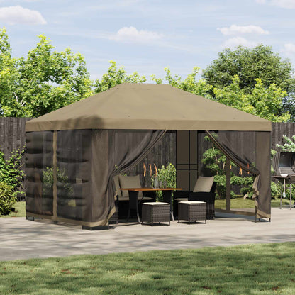 Gazebo da giardino con pareti laterali 4 × 3 m Beige | homemem39
