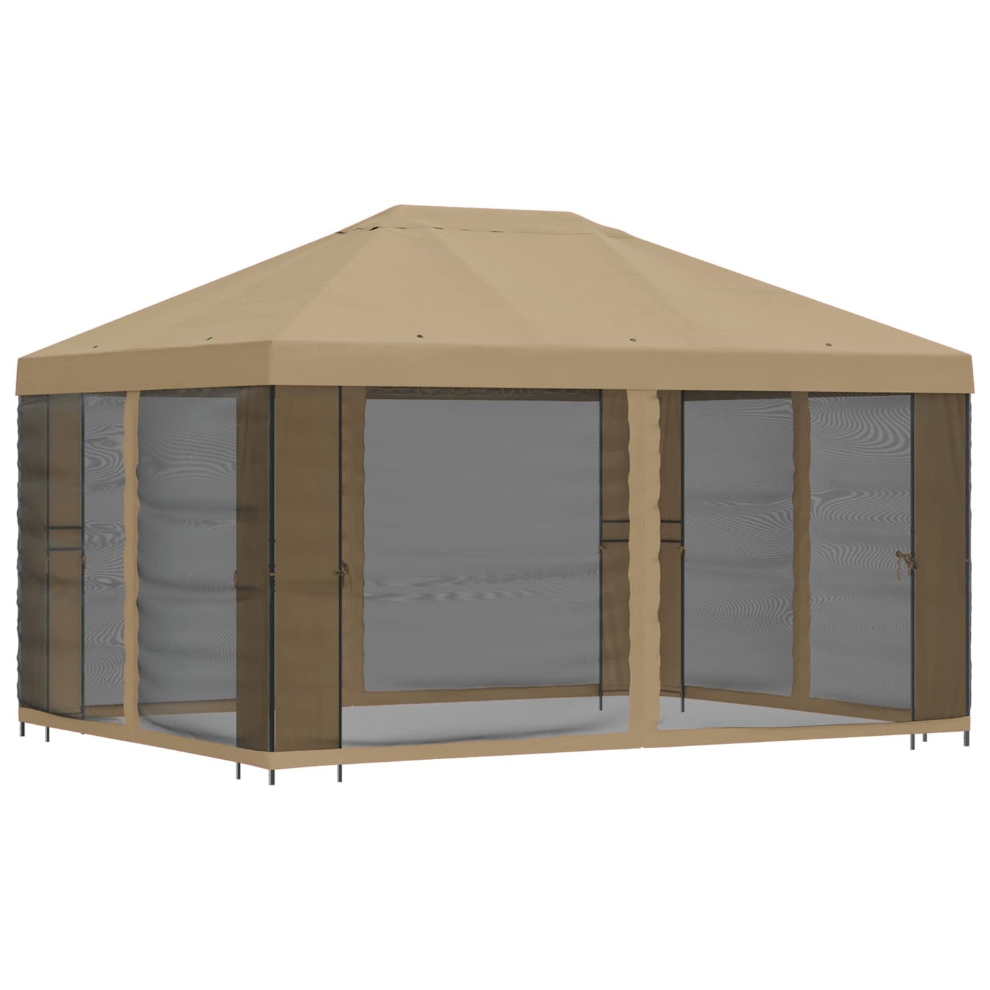Gazebo da giardino con pareti laterali 4 × 3 m Beige | homemem39