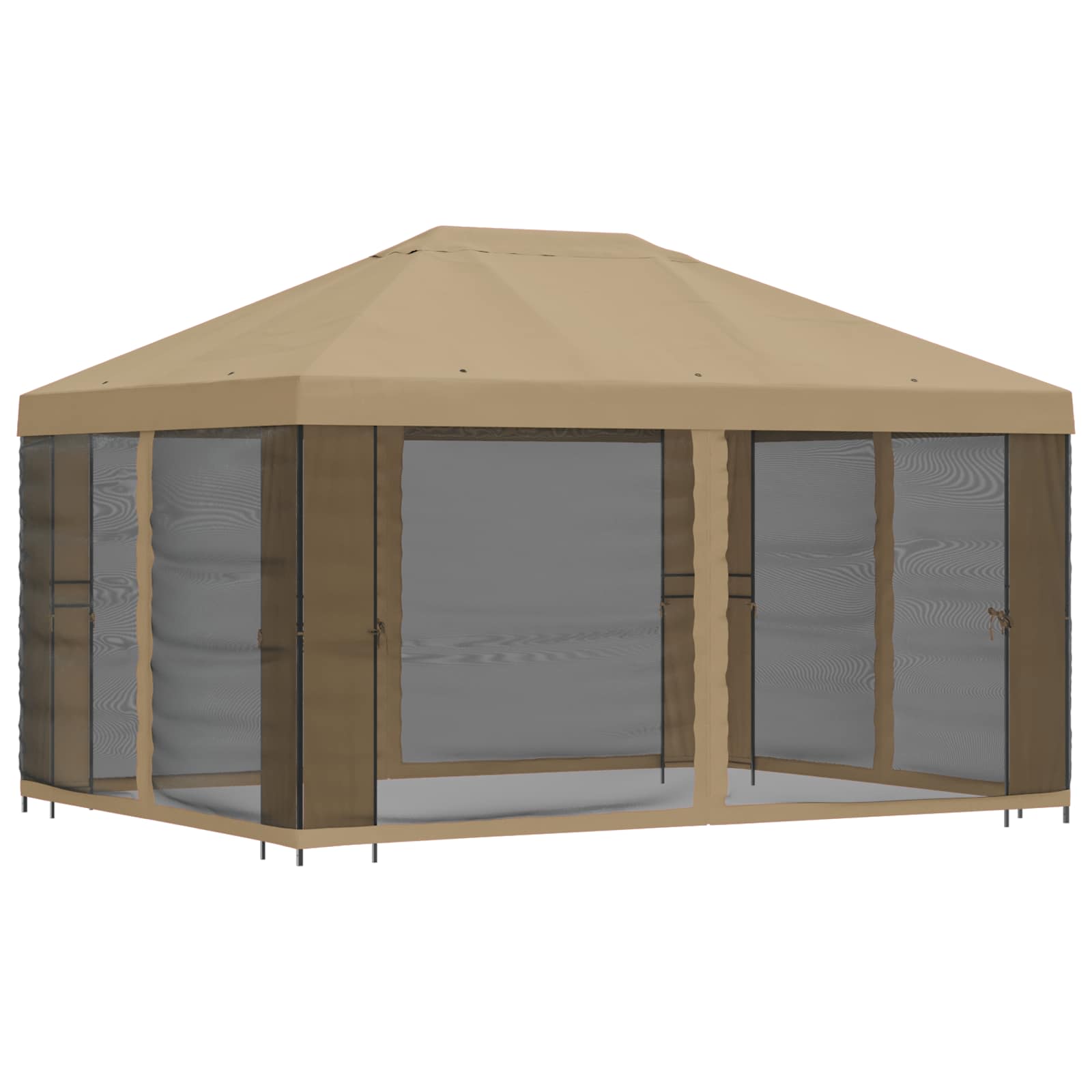 Gazebo da giardino con pareti laterali 4 × 3 m Beige | homemem39