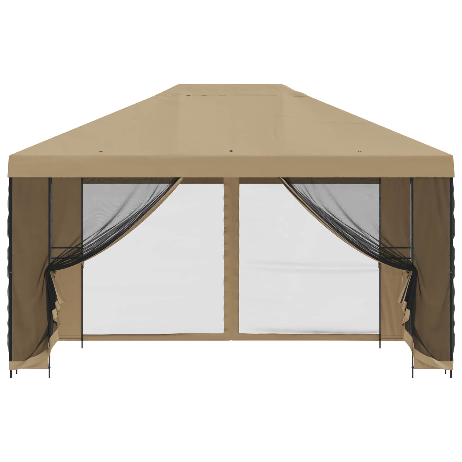 Gazebo da giardino con pareti laterali 4 × 3 m Beige | homemem39